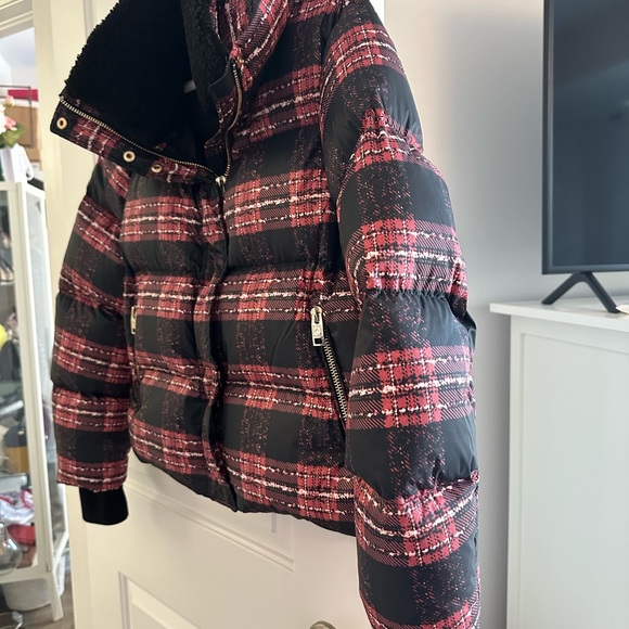 SERIES by Nicole Benisti Briarwood Down Quilted Jacket Red Black - Picture 4 of 5